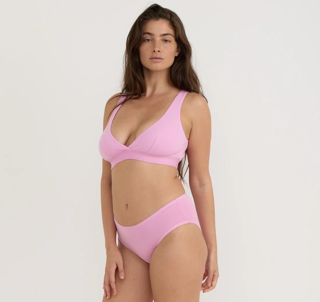 Core Rib Plunge Bralette - Organic Cotton - Free Living Co