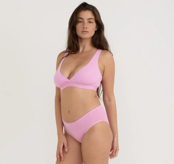 Core Rib Plunge Bralette - Organic Cotton - Free Living Co