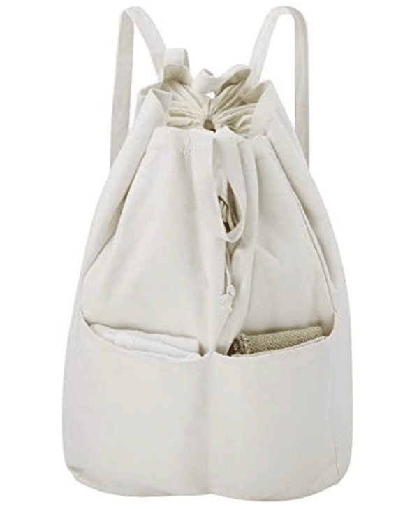 Cotton Canvas Laundry Bag with Pockets - Free Living Co