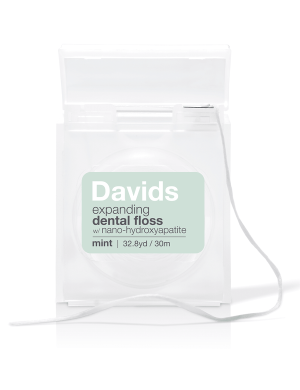 Davids expanding dental floss / refillable dispenser / mint - Free Living Co