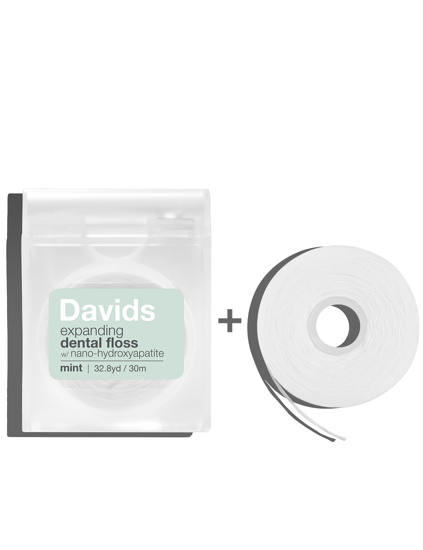 Davids expanding dental floss/refillable dispenser + refill - Free Living Co