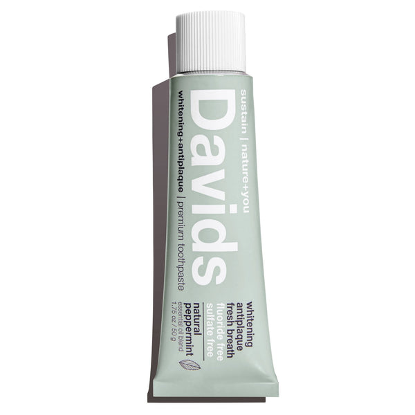 Davids travel size premium toothpaste / peppermint - Free Living Co