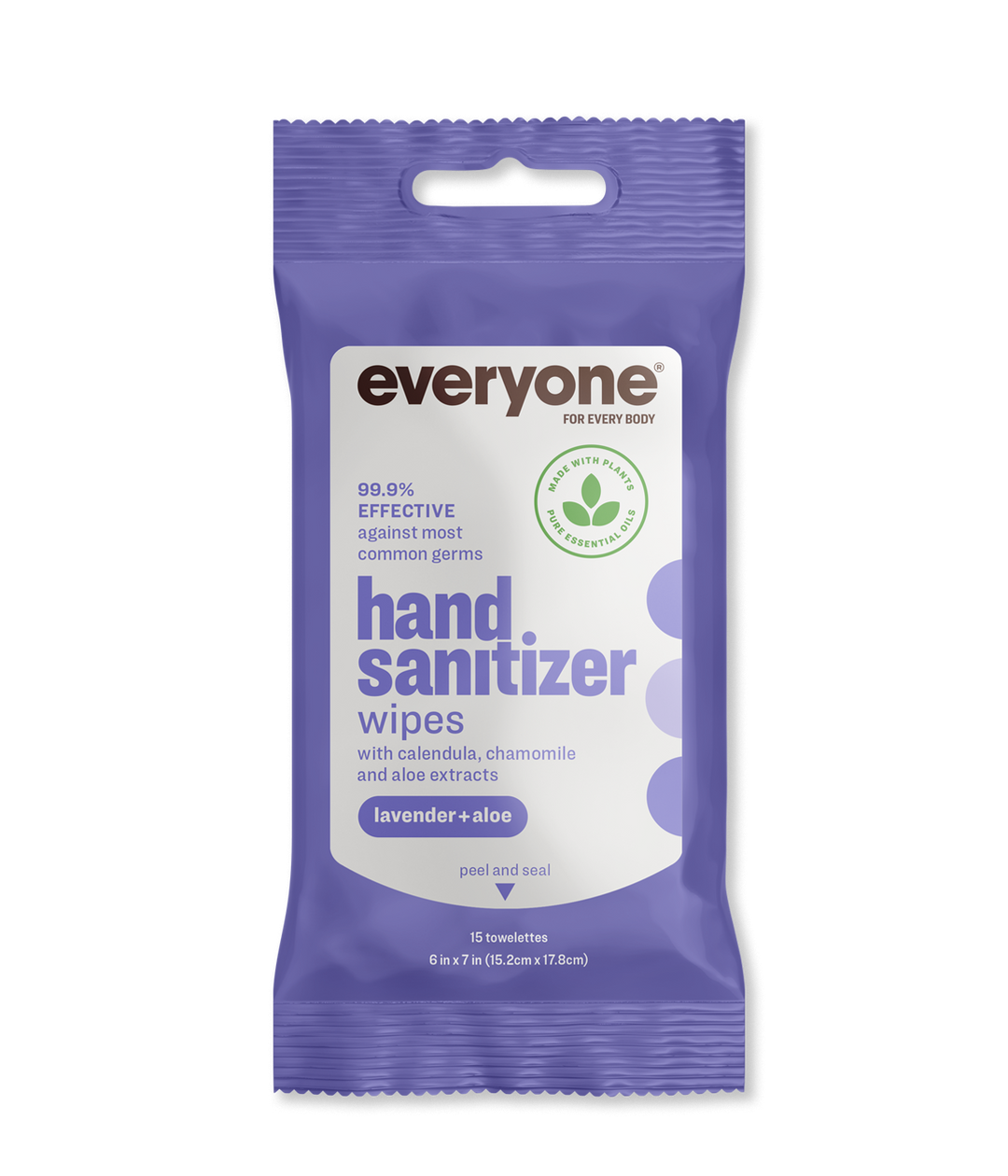 Lavender + Aloe Resealable Hand Sanitizer Wipes