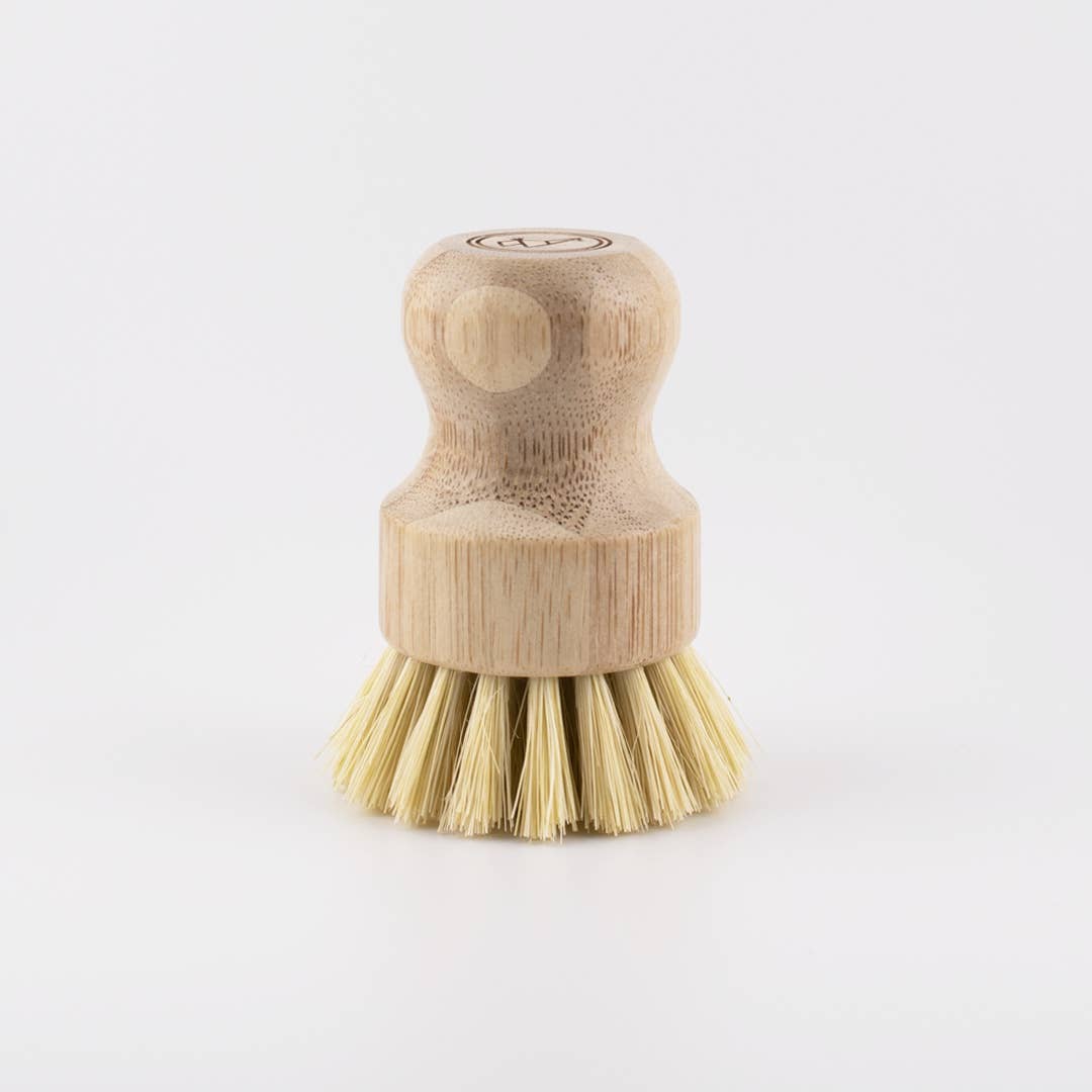 Dish Scrub Brush (Bamboo & Sisal) with Llama Logo - Free Living Co