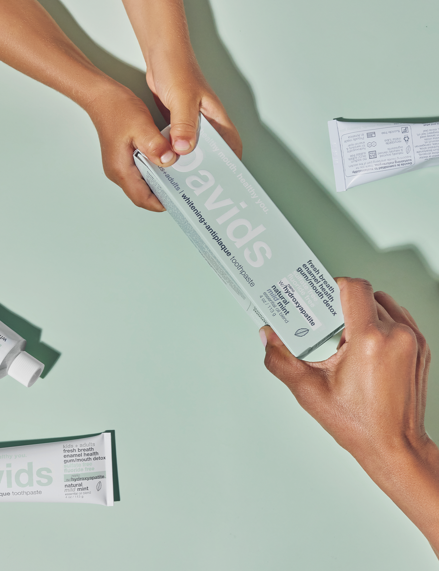 Davids kids + adults nano-hydroxyapatite premium toothpaste  /  mild mint