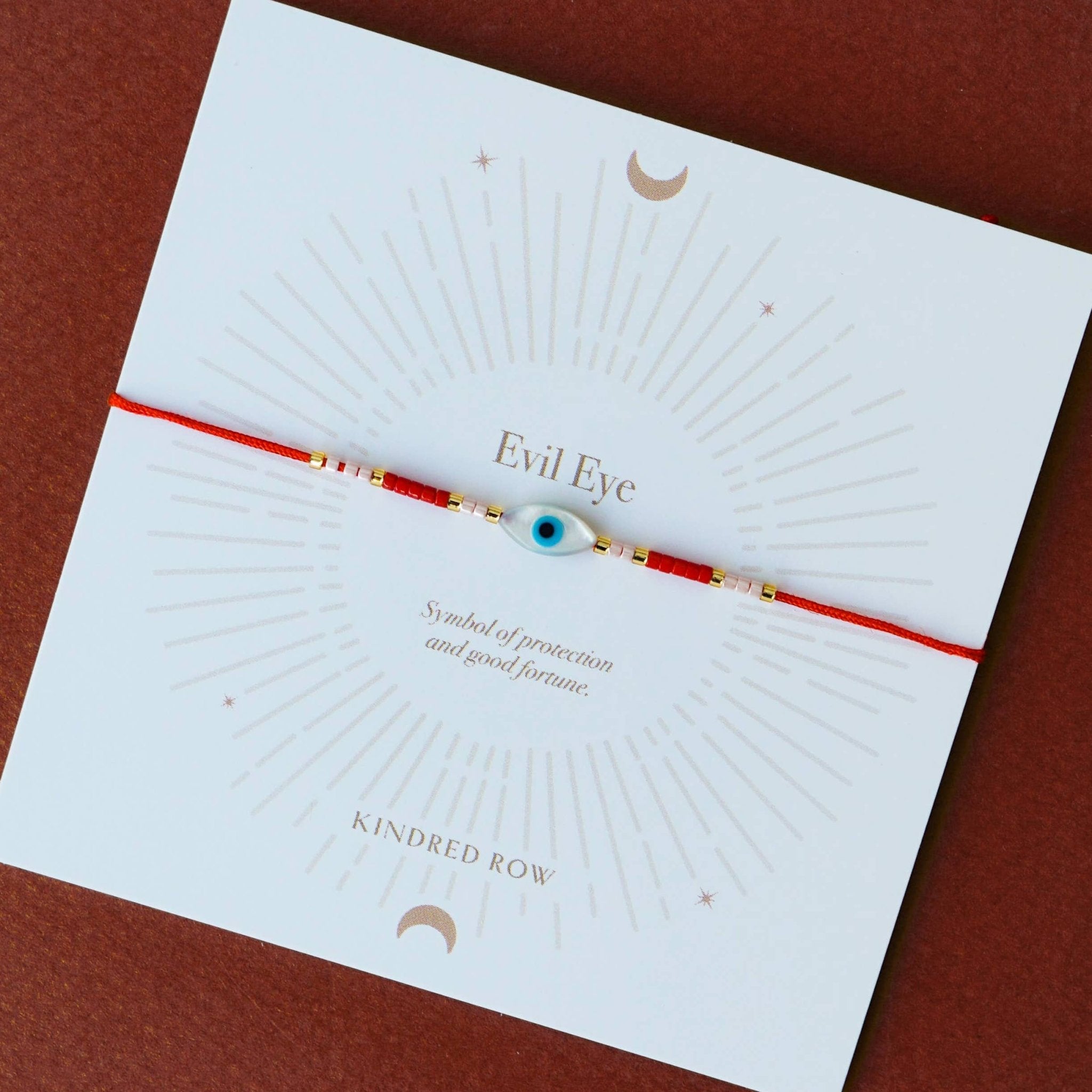 Evil Eye Cord Bracelet, Red - Free Living Co