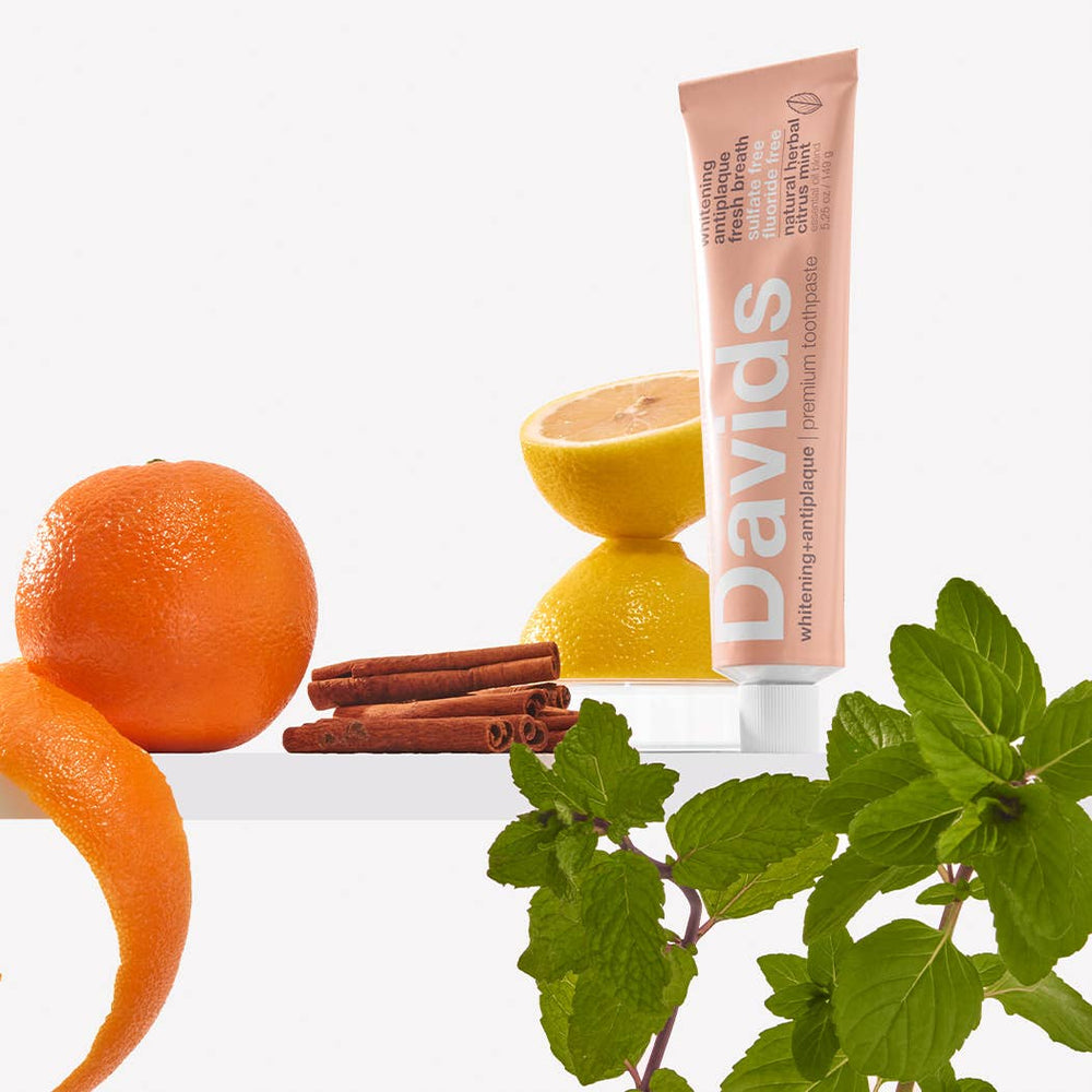 Davids premium toothpaste  /  herbal citrus peppermint