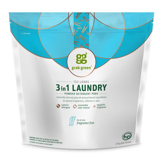 3 in 1 Laundry Detergent Pods, Fragrance Free, 132 load