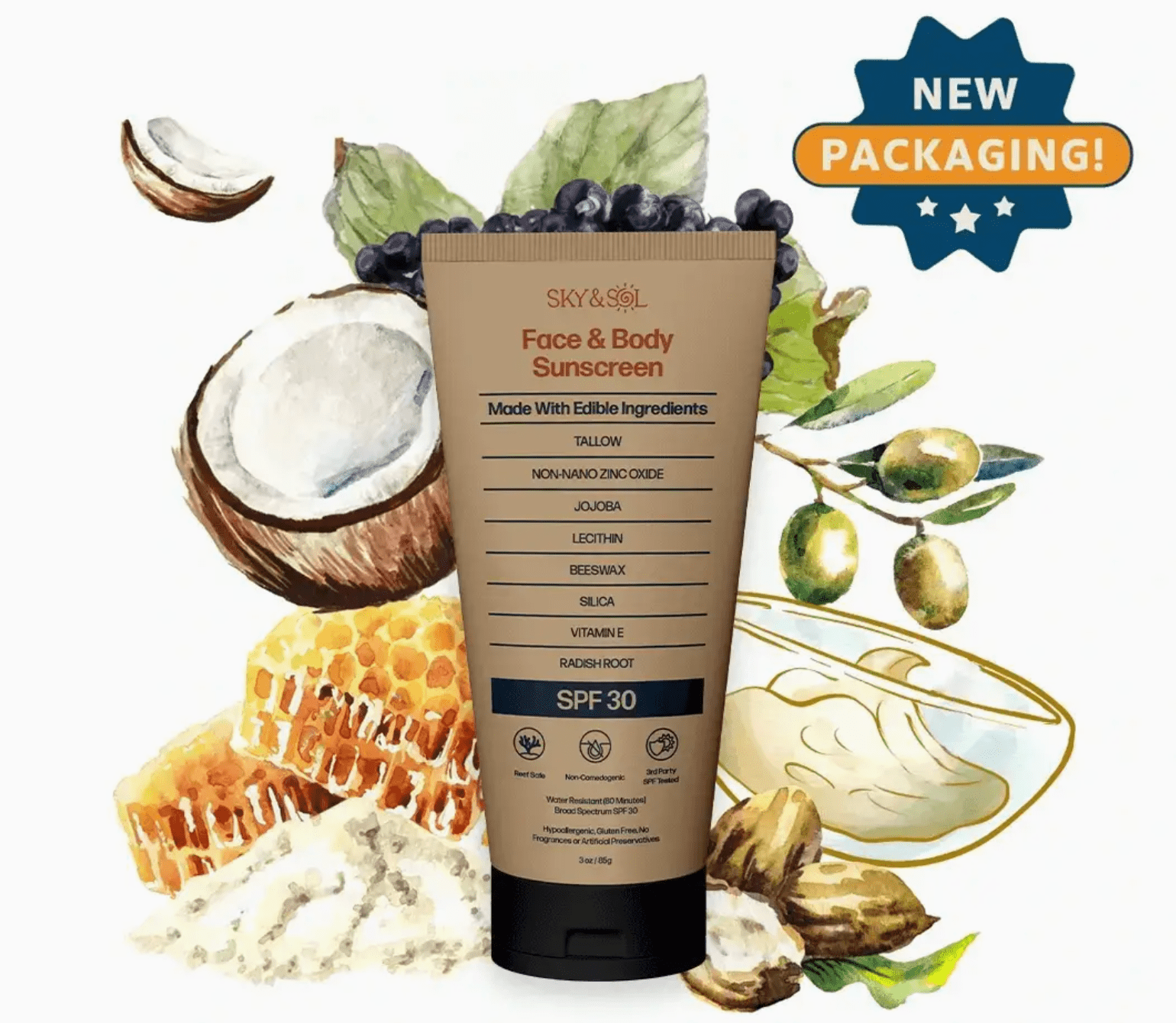 Face and Body Sunscreen SPF 30 or 50 - Free Living Co