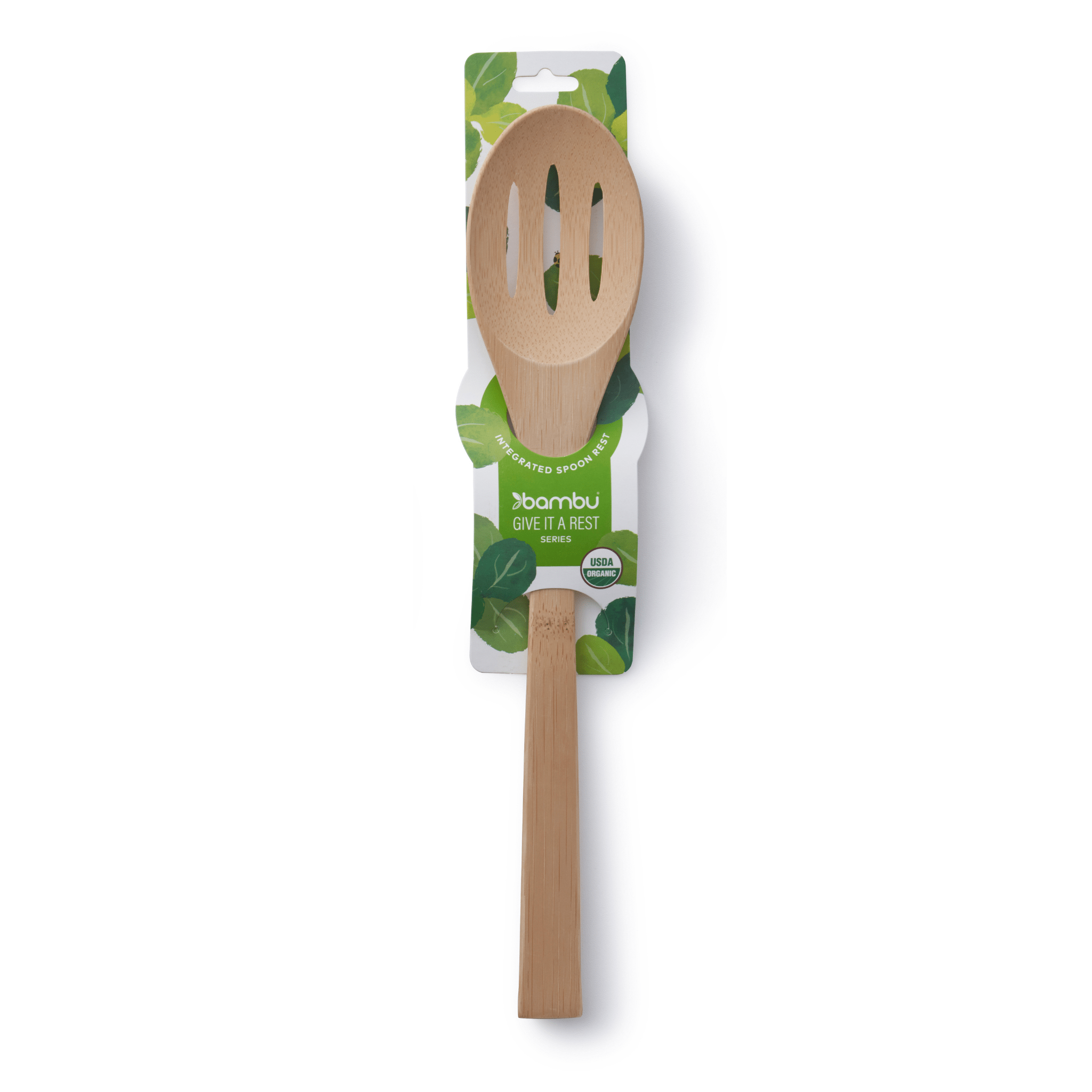 'Give It a Rest' Bamboo Slotted Spoon - Free Living Co