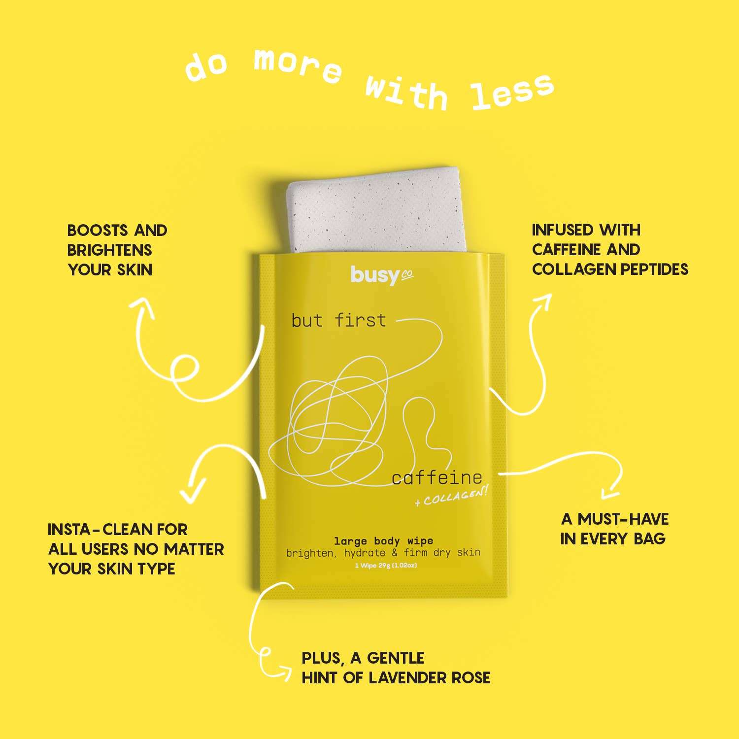 Glow Large Body Wipes with Glycolic Acid & Charcoal - Free Living Co