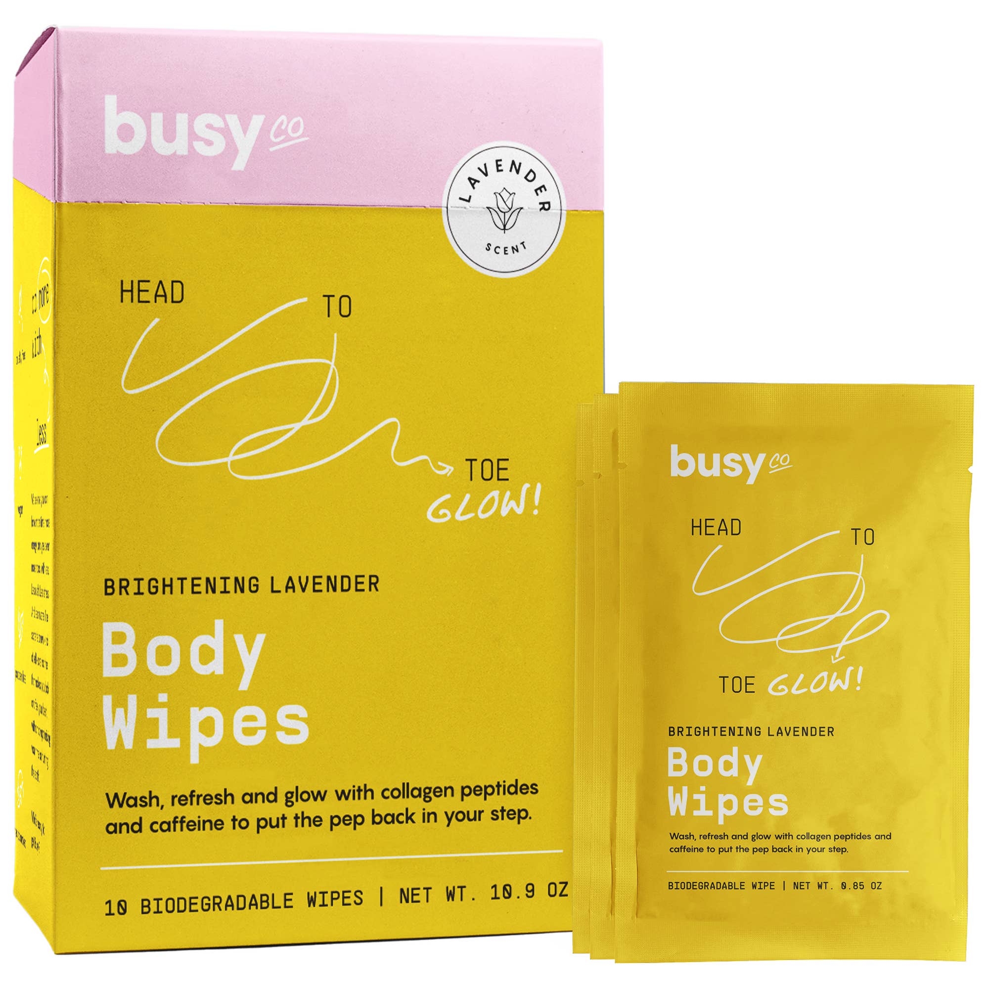 Glow Large Body Wipes with Glycolic Acid & Charcoal - Free Living Co