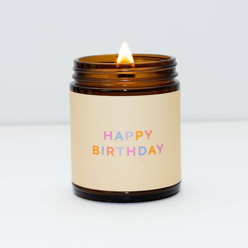 Happy Birthday Beeswax & Essential Oil Celebrate Jar Candle - Free Living Co