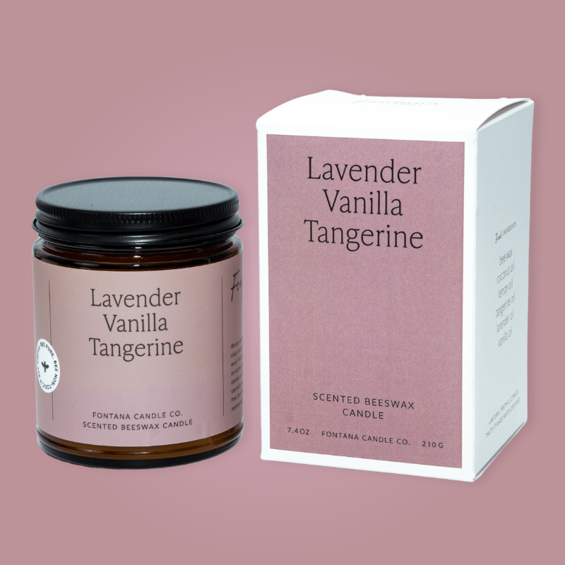 Lavender Vanilla Tangerine Beeswax Essential Oil Jar Candle - Free Living Co