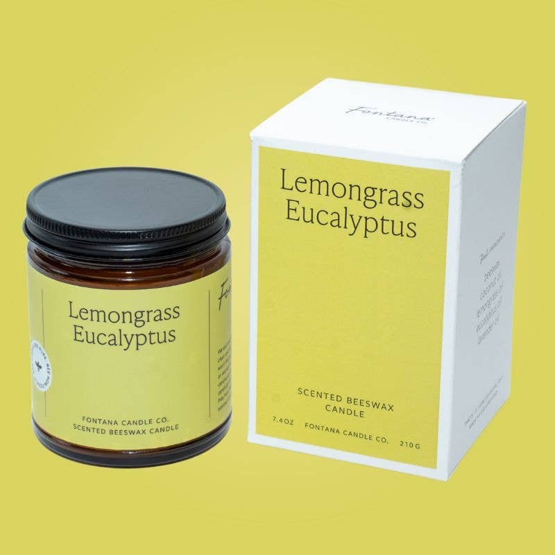 Lemongrass Eucalyptus Beeswax & Essential Oil Jar Candle - Free Living Co