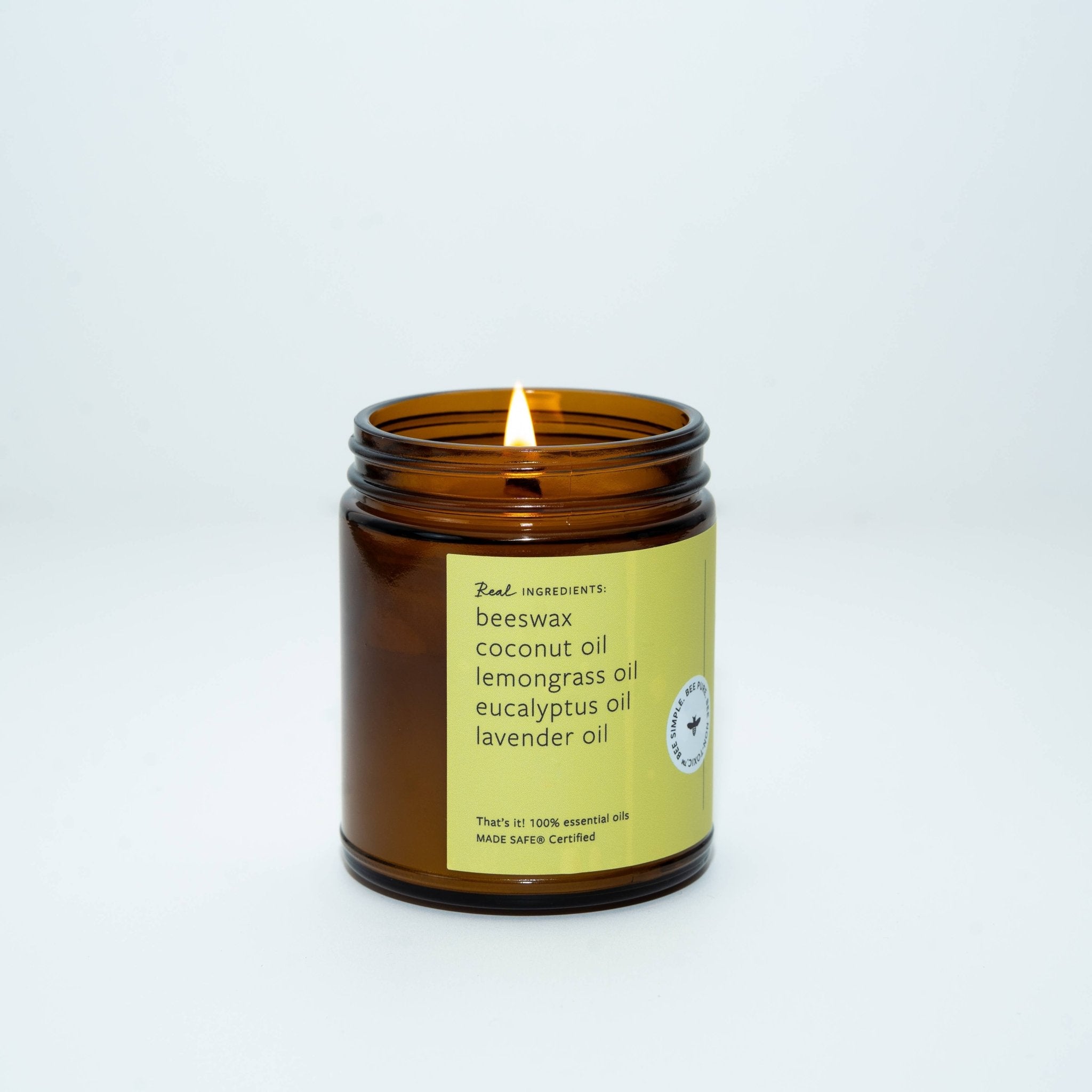 Lemongrass Eucalyptus Beeswax & Essential Oil Jar Candle - Free Living Co