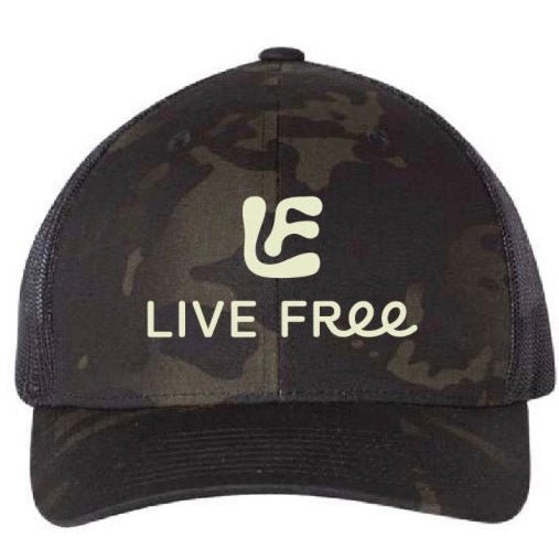 Live Free - Dark Camo Hat - Free Living Co