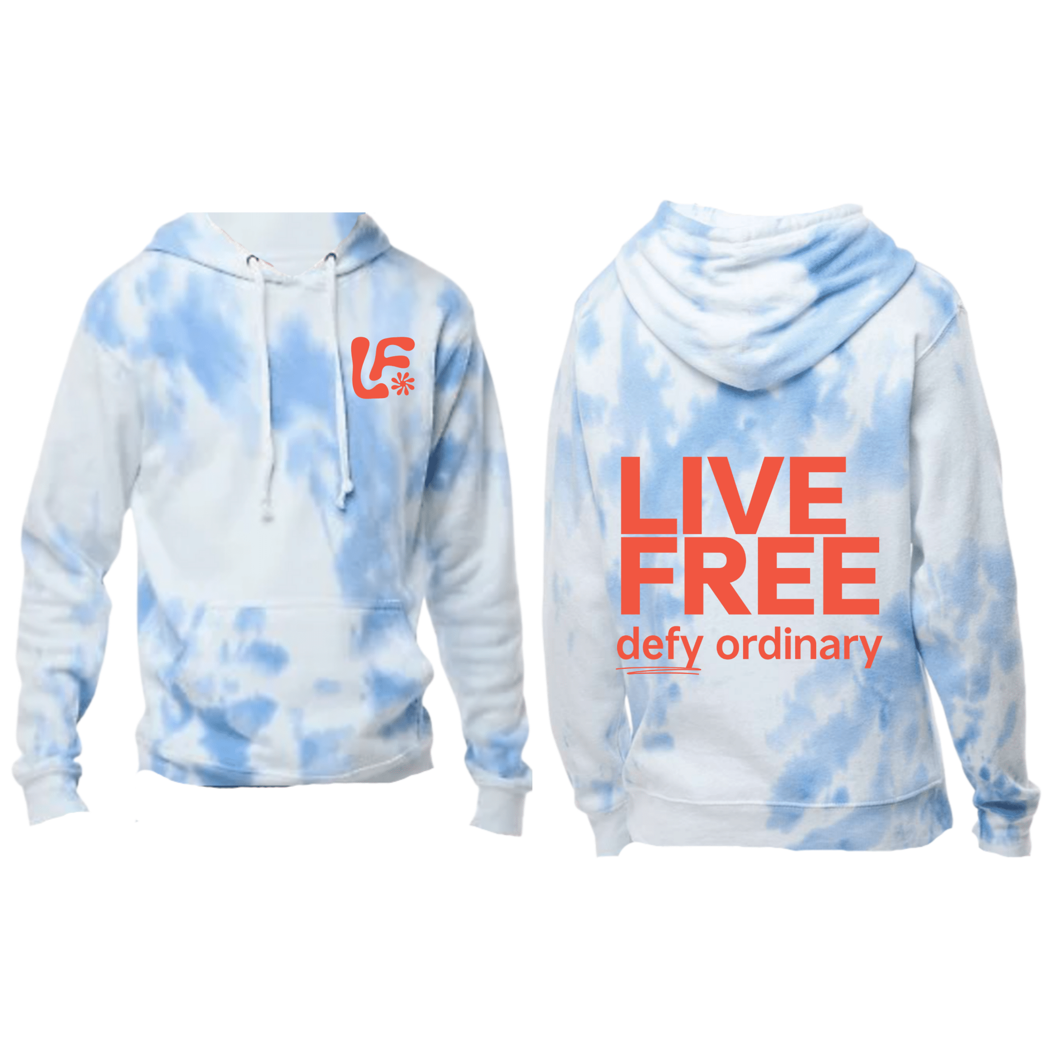 Live Free, Defy Ordinary - Super Soft Tie Dye Hoodie - Free Living Co