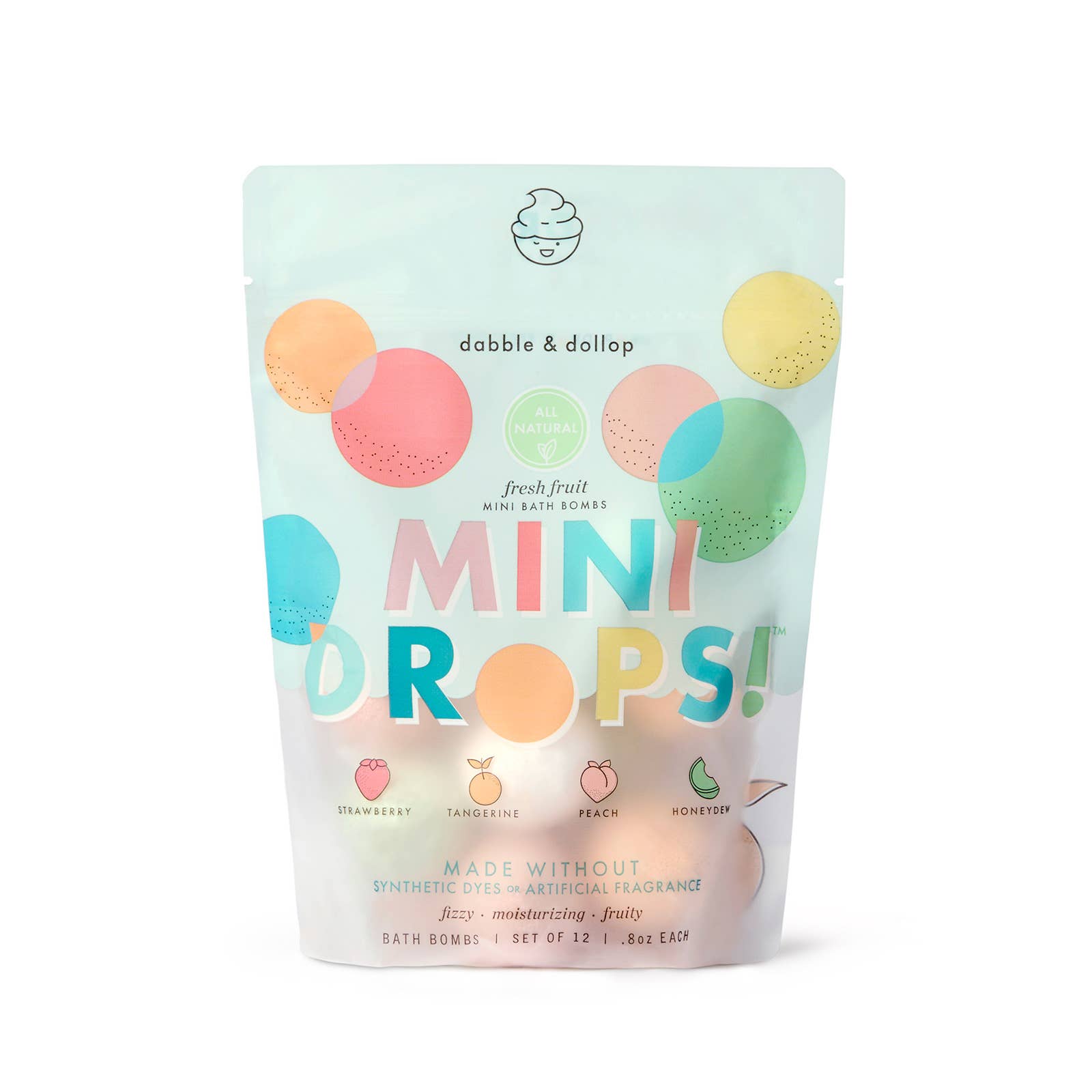 Mini Drops® Bath Bombs - All - Natural Fresh Fruit - Free Living Co