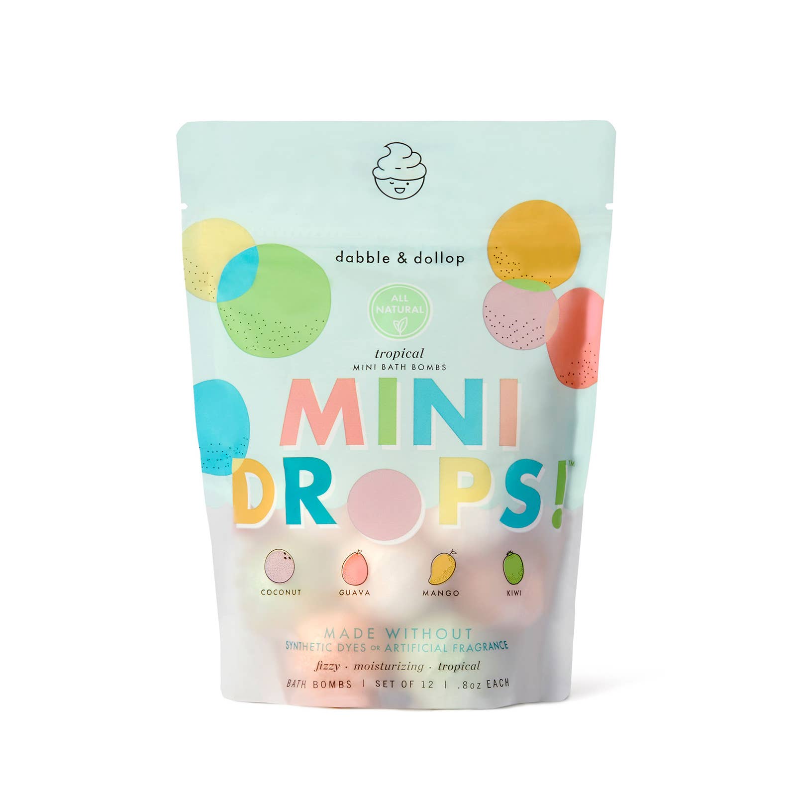 Mini Drops® Bath Bombs - All - Natural Tropical Scents - Free Living Co