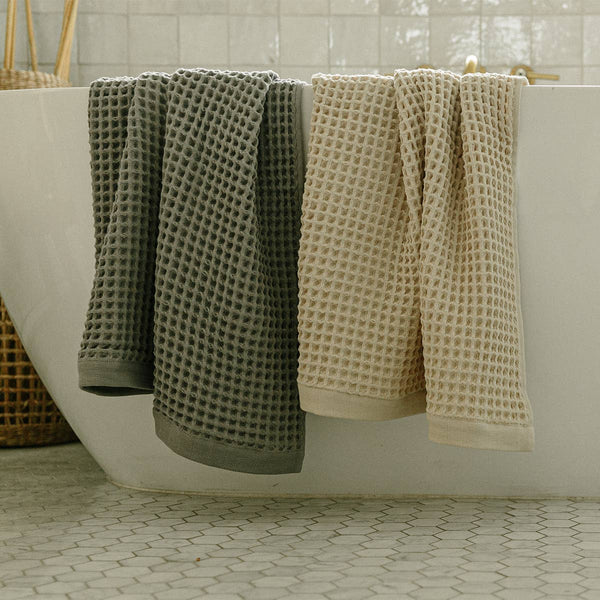 Organic Weightless Waffle Bath Towel - Free Living Co