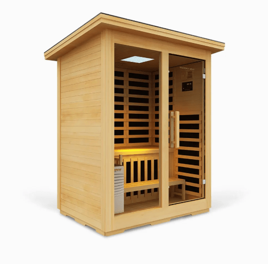 Outdoor Combination 2 Person Traditional Stone Heater + Low EMF/ELF Infrared Sauna - Free Living Co