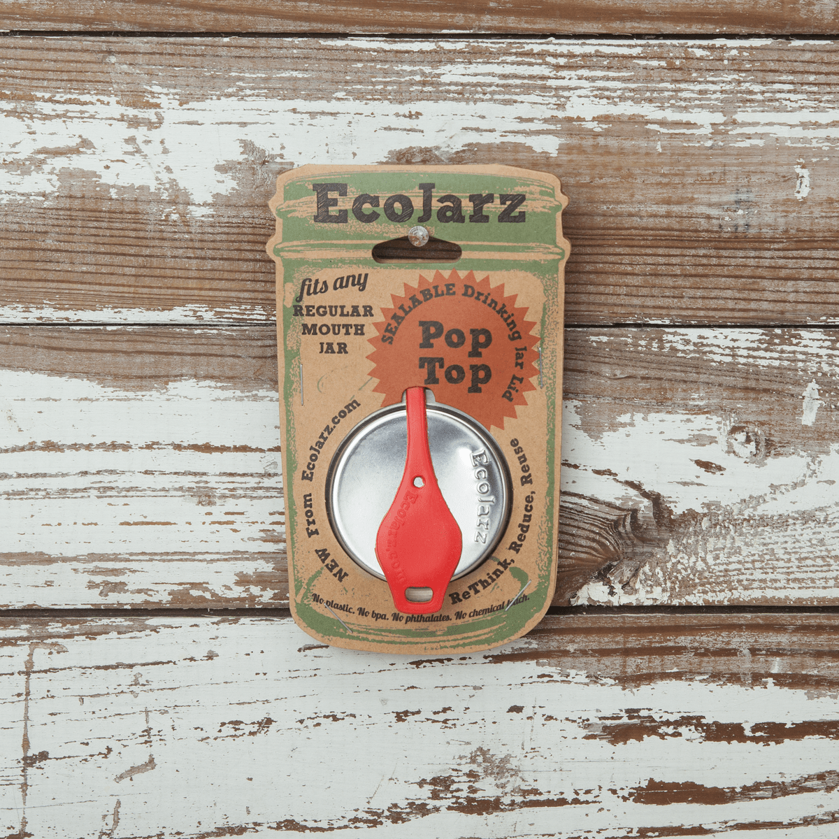 PopTop Sealable Drinking Jar Lid - Regular Mouth - Free Living Co