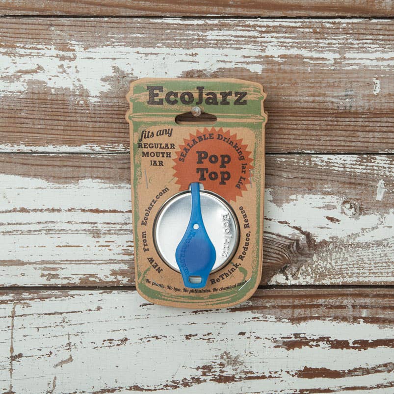 PopTop Sealable Drinking Jar Lid - Regular Mouth - Free Living Co