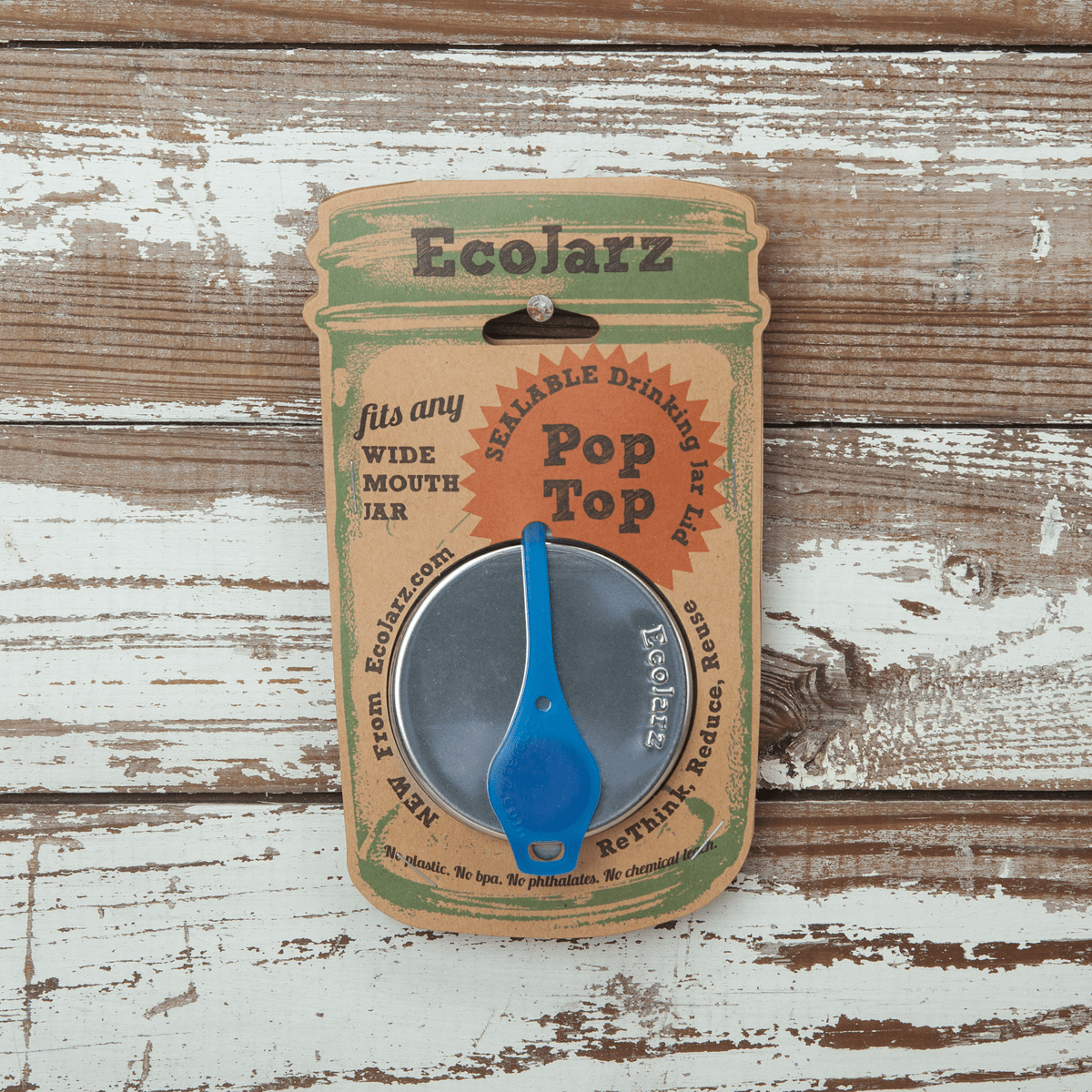 PopTop Sealable Drinking Jar Lid - Wide Mouth - Free Living Co