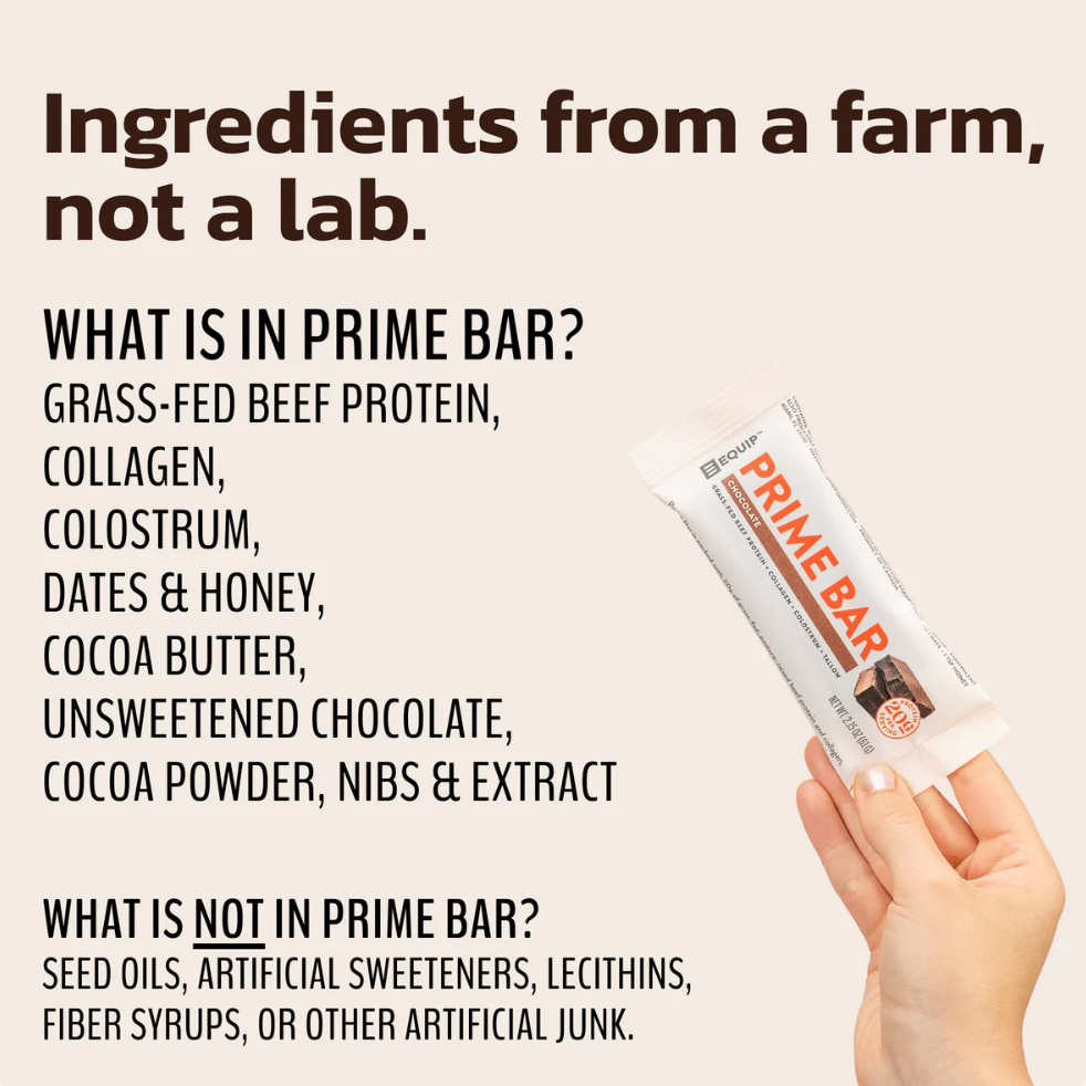 Prime Bar - Grass fed beef protein, colostrum, collagen, tallow - Free Living Co