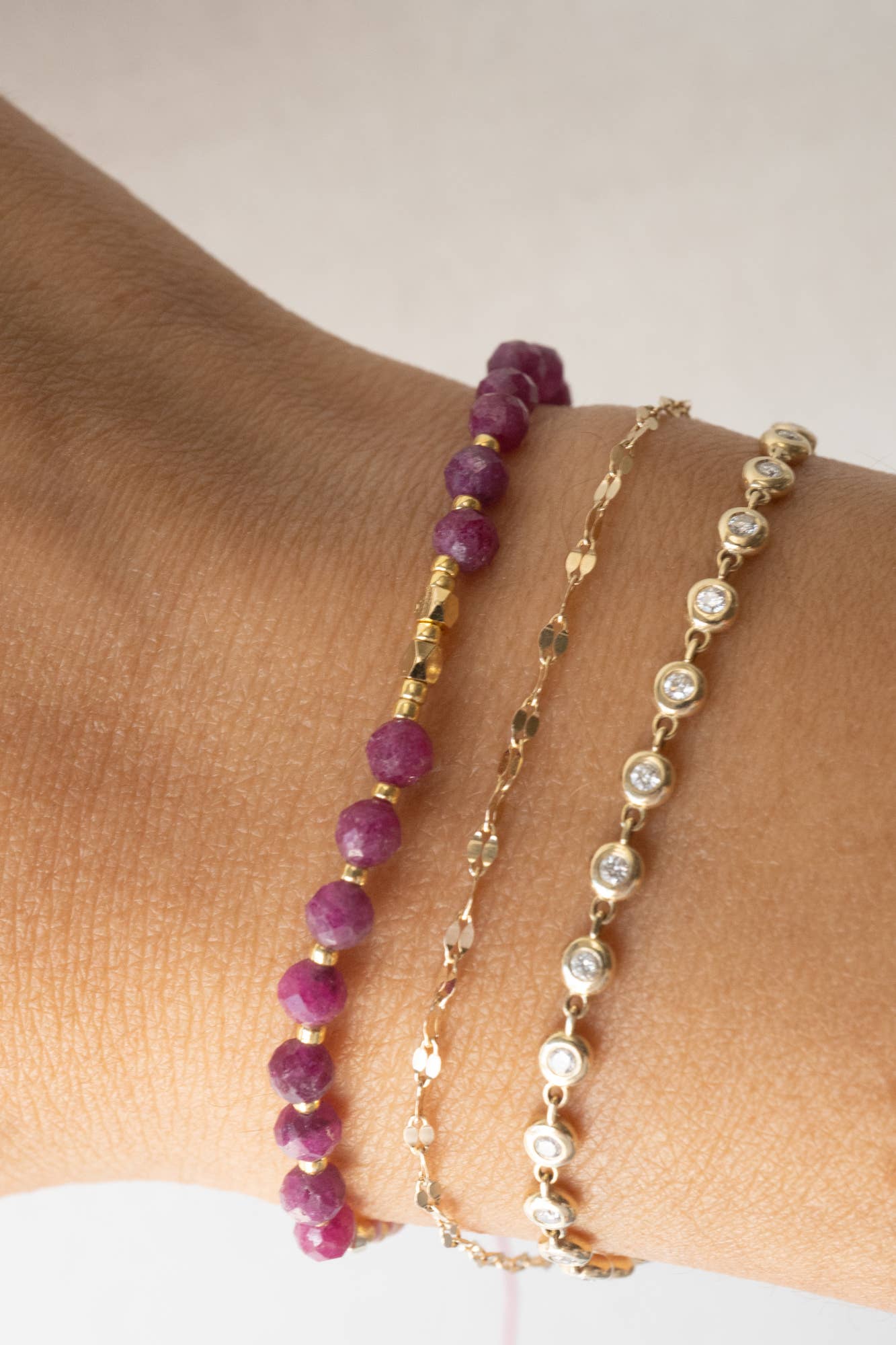 Ruby Healing Gemstone Stacking Bracelet - Free Living Co