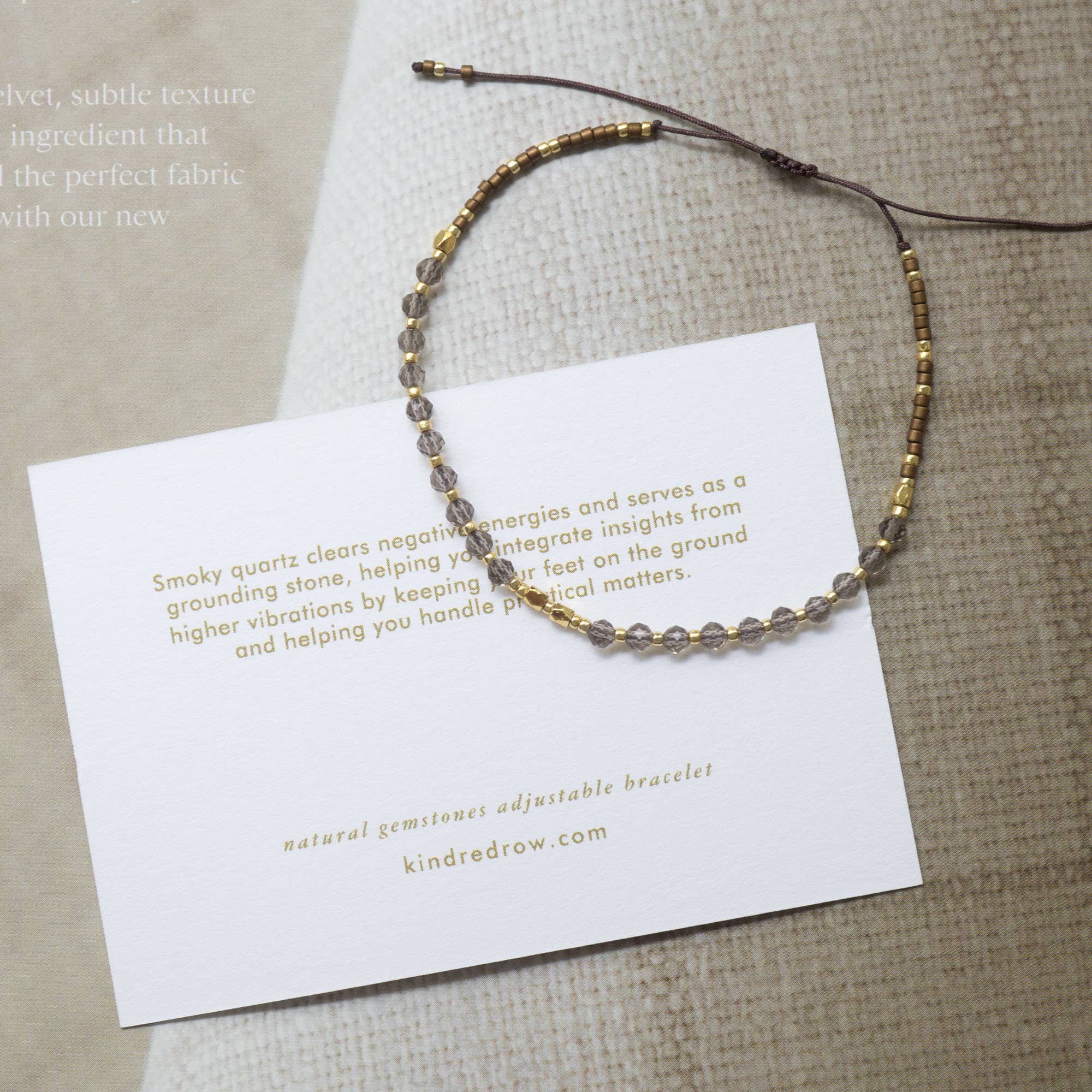 Smoky Quartz Healing Gemstone Stacking Bracelet - Free Living Co
