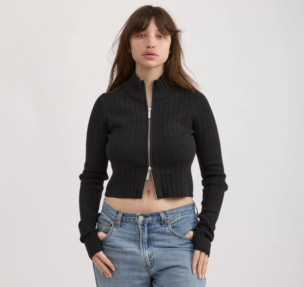 Soft Knit Rib Track Jacket - Organic Cotton - Free Living Co