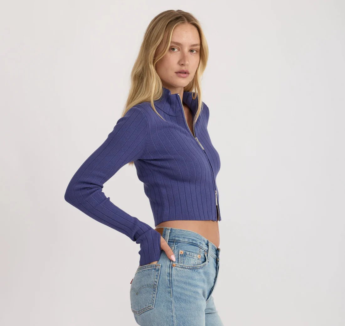 Soft Knit Rib Track Jacket - Organic Cotton - Free Living Co