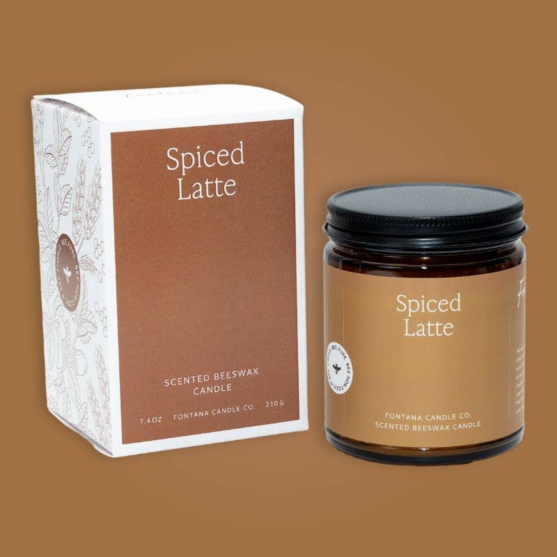 Spiced Latte Essential Oil Beeswax Jar Candle: Non-Toxic - Free Living Co