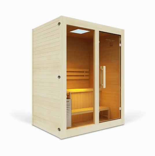 Traditional 2 Person Sauna w/Harvia Stone Heater - Free Living Co