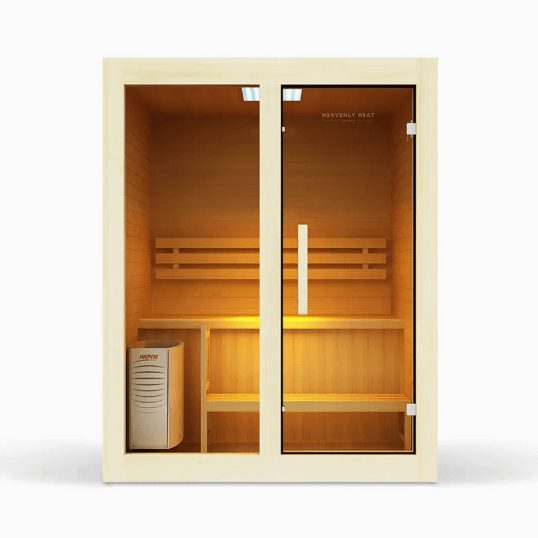 Traditional 2 Person Sauna w/Harvia Stone Heater - Free Living Co