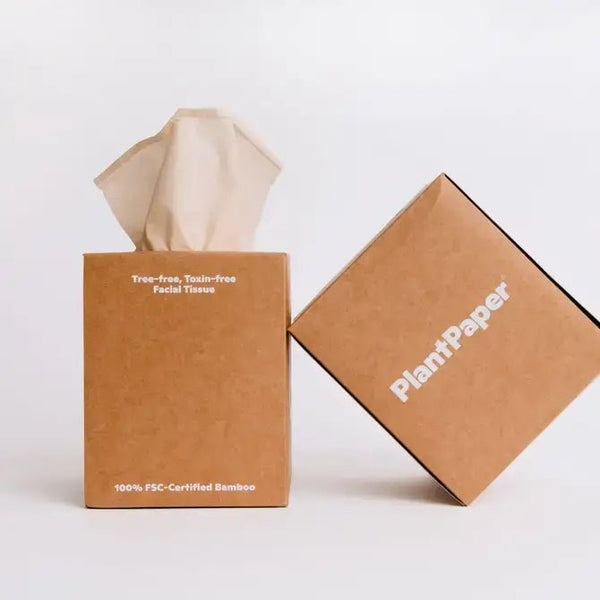 Unbleached, 3-ply Bamboo Facial Tissue - Free Living Co