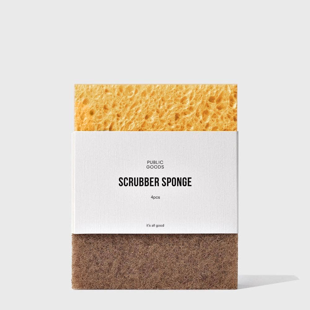 Walnut Scrubber Sponge 4 ct - Free Living Co