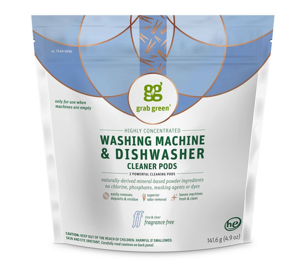 Washing Machine & Dishwasher Cleaner Pods, 2 Loads - Free Living Co