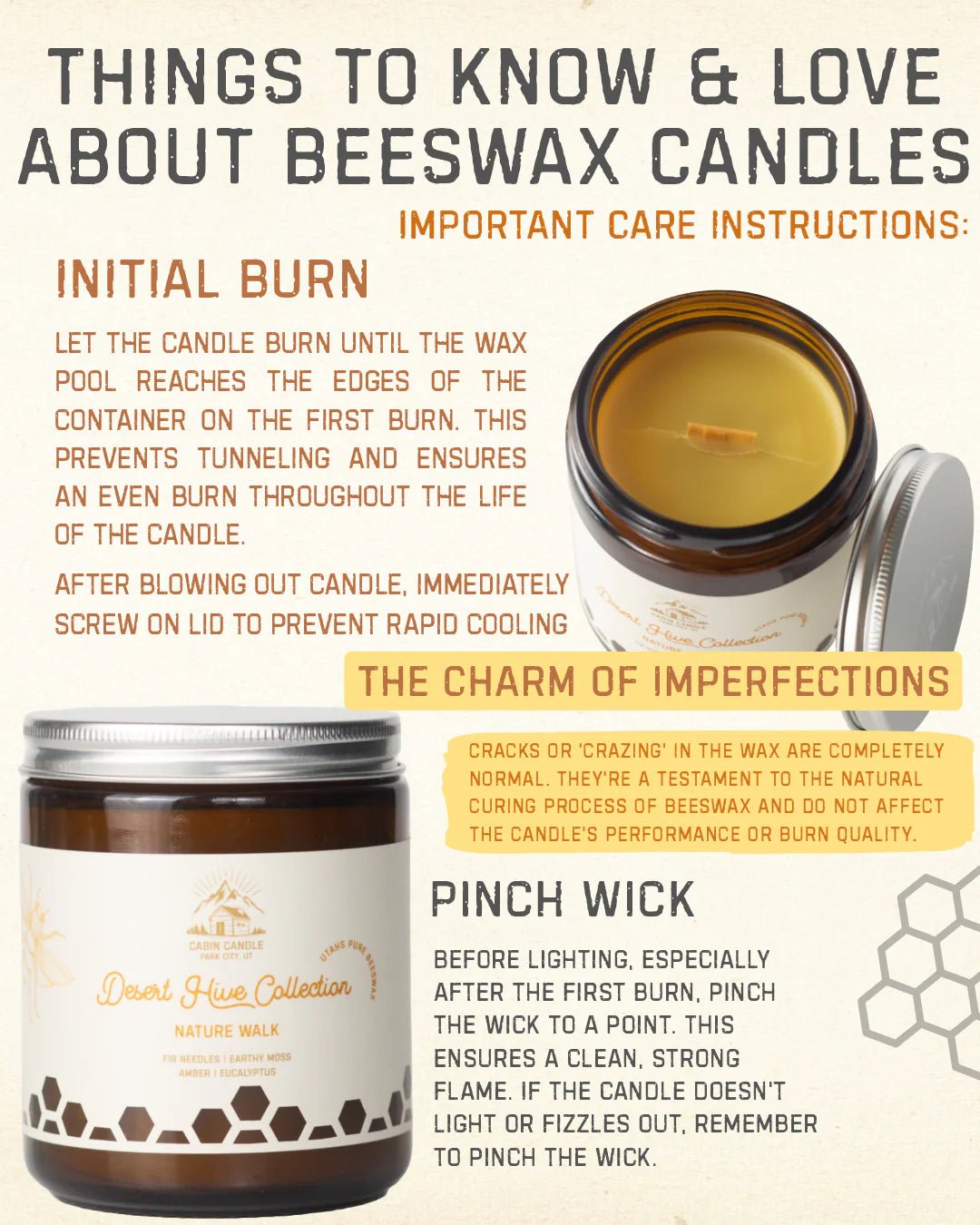 Wild Citrus Pine Non-Toxic Beeswax Candle | Cabin Candle Park City - Free Living Co